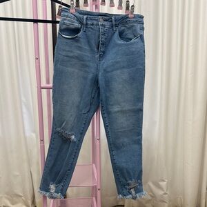 Royalty For Me Blue Frayed Hem Women Jeans